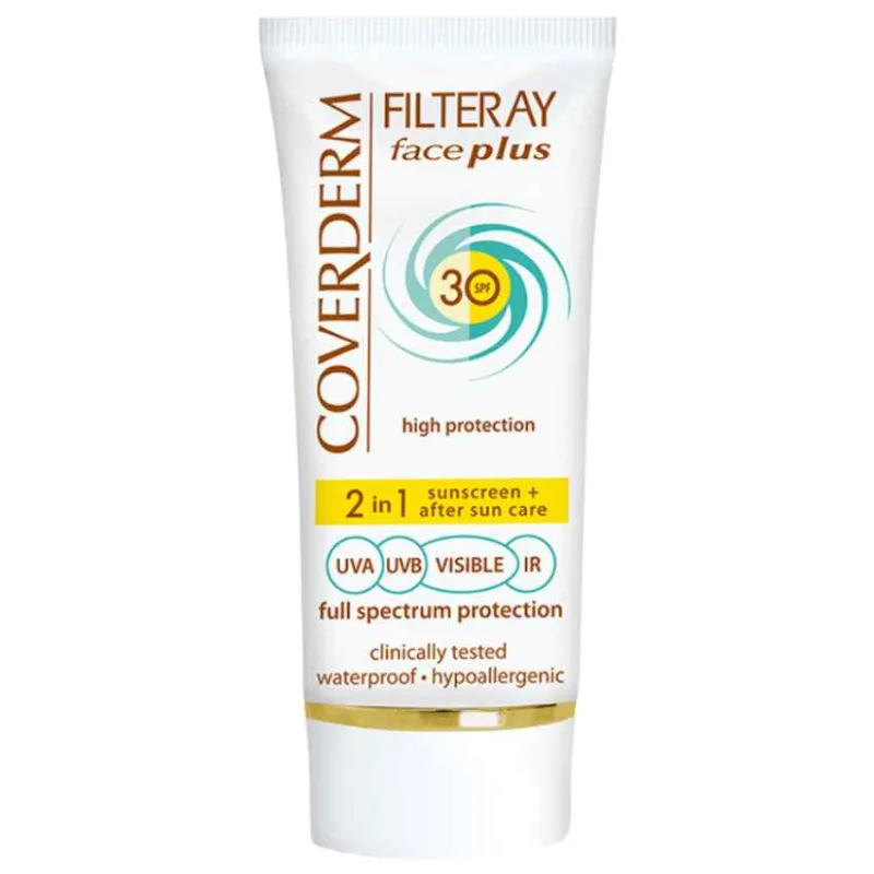 Crema cu protectie solara Filteray Face Plus SPF30 Normal Not-Tinted, 50ml, Coverderm — preț și oferte