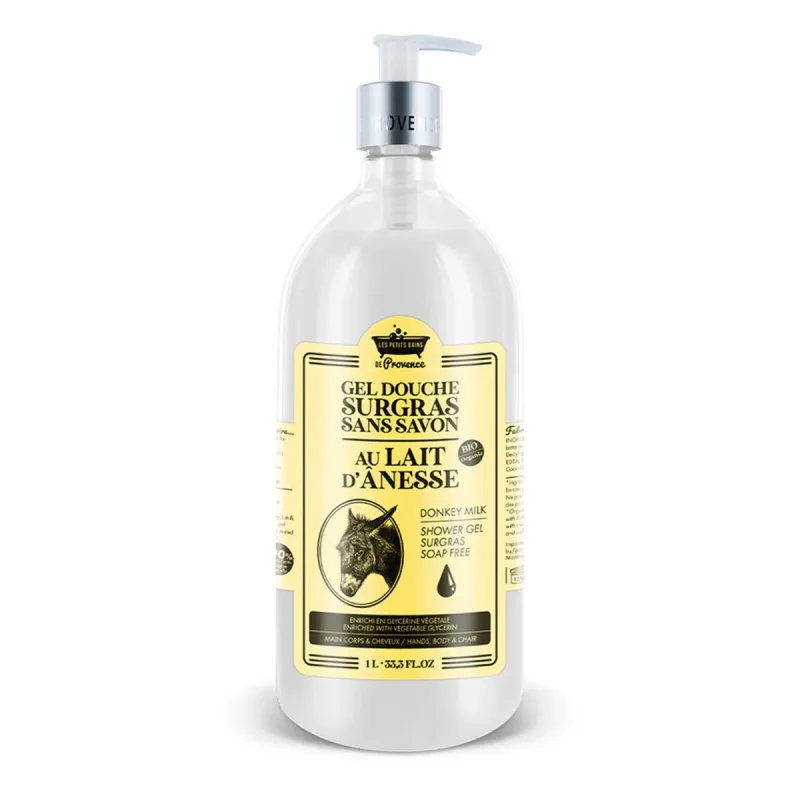 Gel de dus cu lapte de magarita Surgras fara sapun, 1l, Les Petites Bains de Provence — preț și oferte