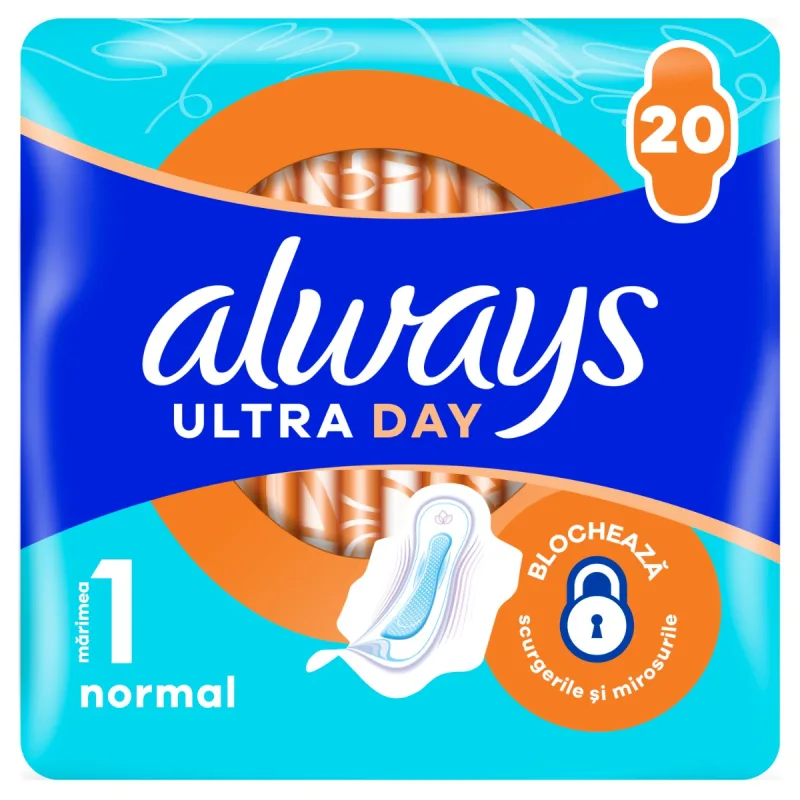 Absorbante Ultra Day Normal, 20 bucati, Always — preț și oferte