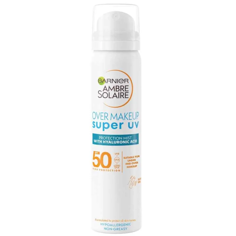 Spray pentru fata Ambre Solaire Over Makeup SPF50+, 75ml, Garnier — preț și oferte