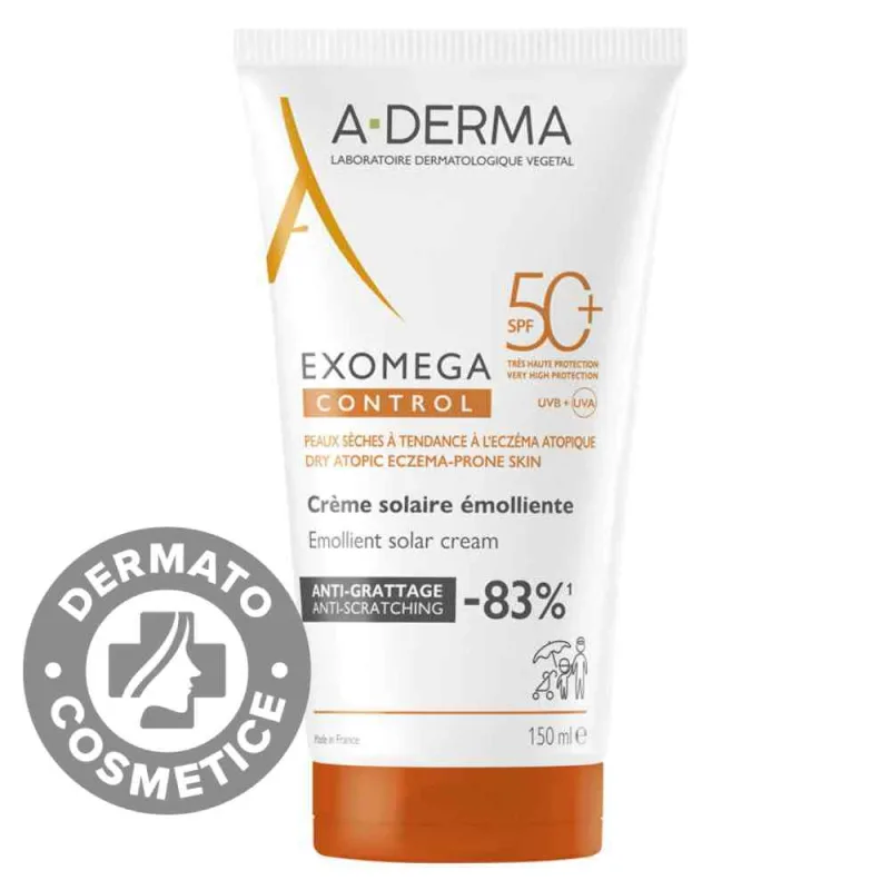 Crema de protectie solara SPF50+ Exomega Control, 150ml, A-Derma — preț și oferte