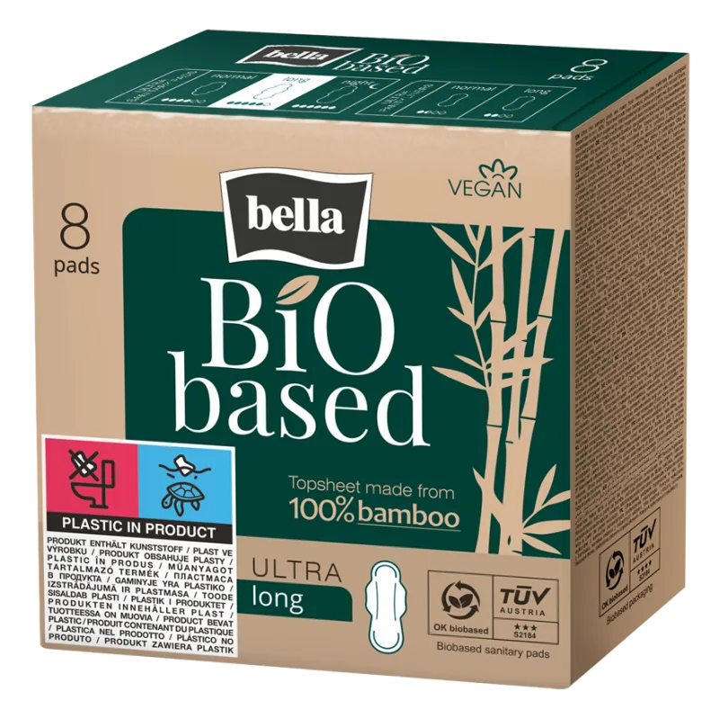 Absorbante Bio Based Long, 8 bucati, Bella — preț și oferte
