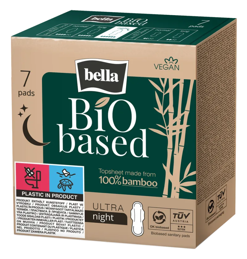 Absorbante Bio Based Night, 7 bucati, Bella — preț și oferte