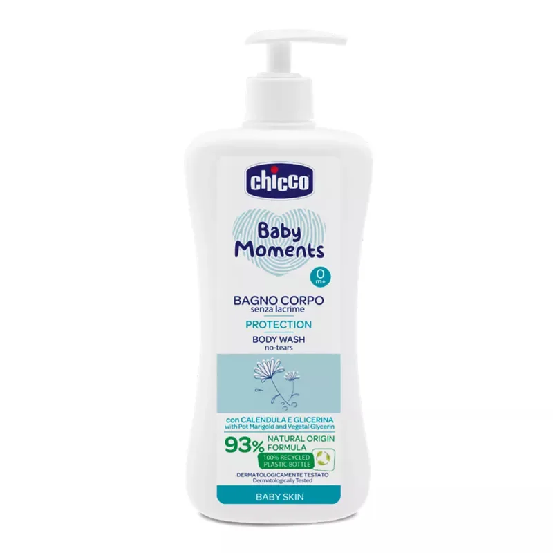 Gel de dus fara lacrimi Baby Moments 0luni+, 750ml, Chicco — preț și oferte