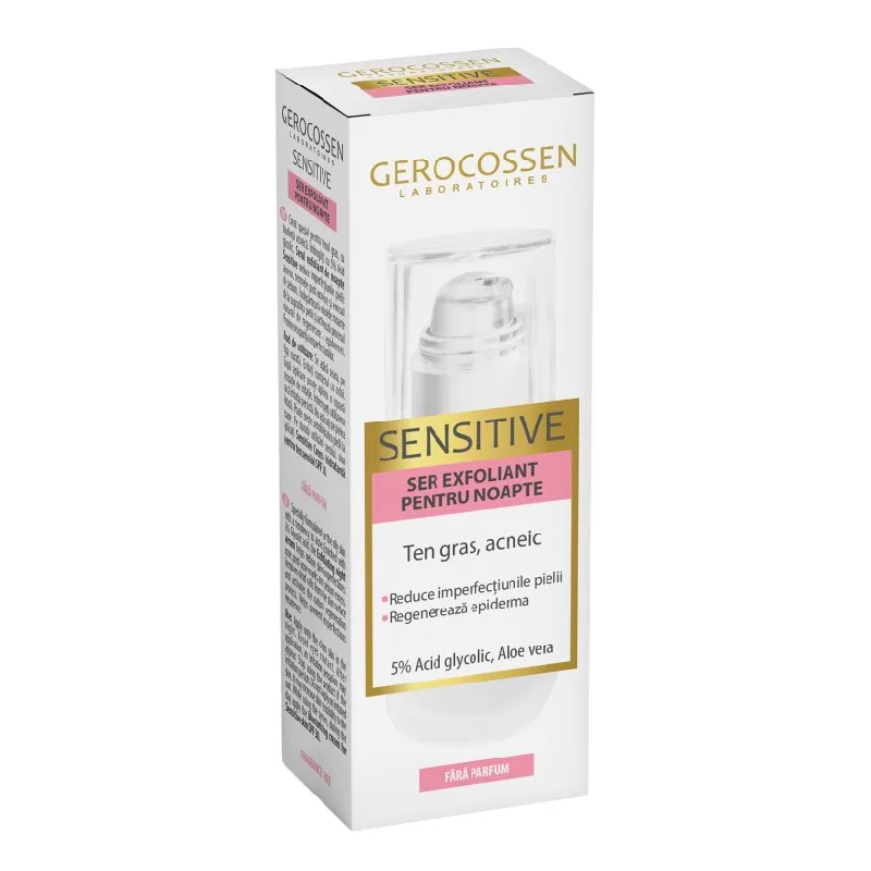 Ser exfoliant pentru noapte Sensitive, 30 ml, Gerocossen — preț și oferte
