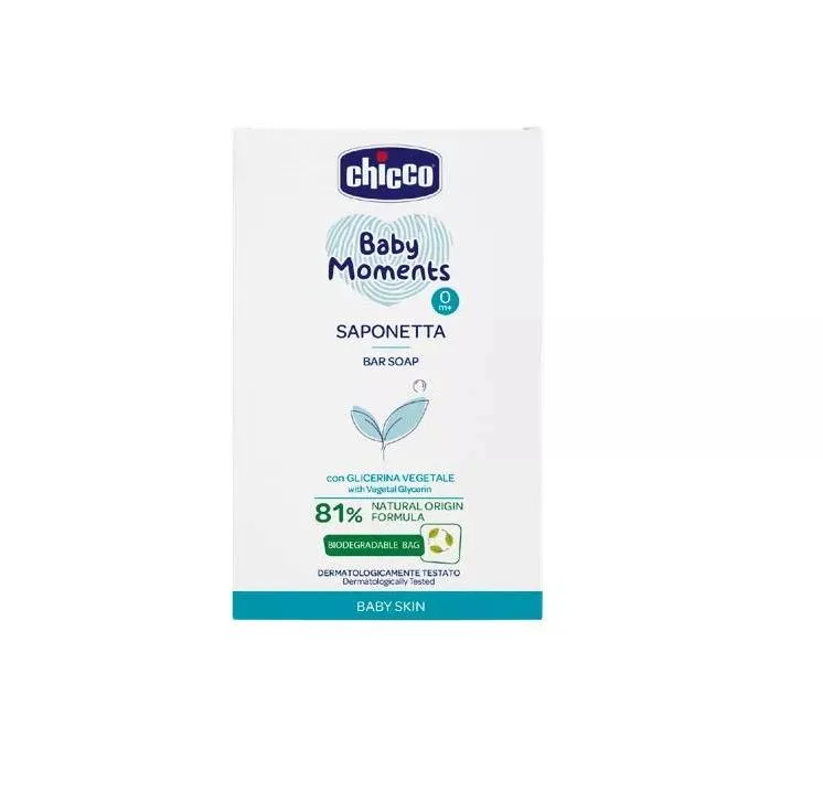 Sapun solid Baby Moments Baby Skin 0 luni+, 100g, Chicco — preț și oferte