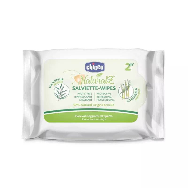 Servetele umede cu ulei esential de eucalipt si citronella NaturalZ 2 luni+, 20 bucati, Chicco — preț și oferte