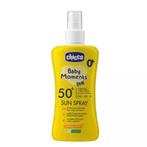 Spray protectie solara Baby Moments SPF 50+ de la 0 luni+, 150ml, Chicco