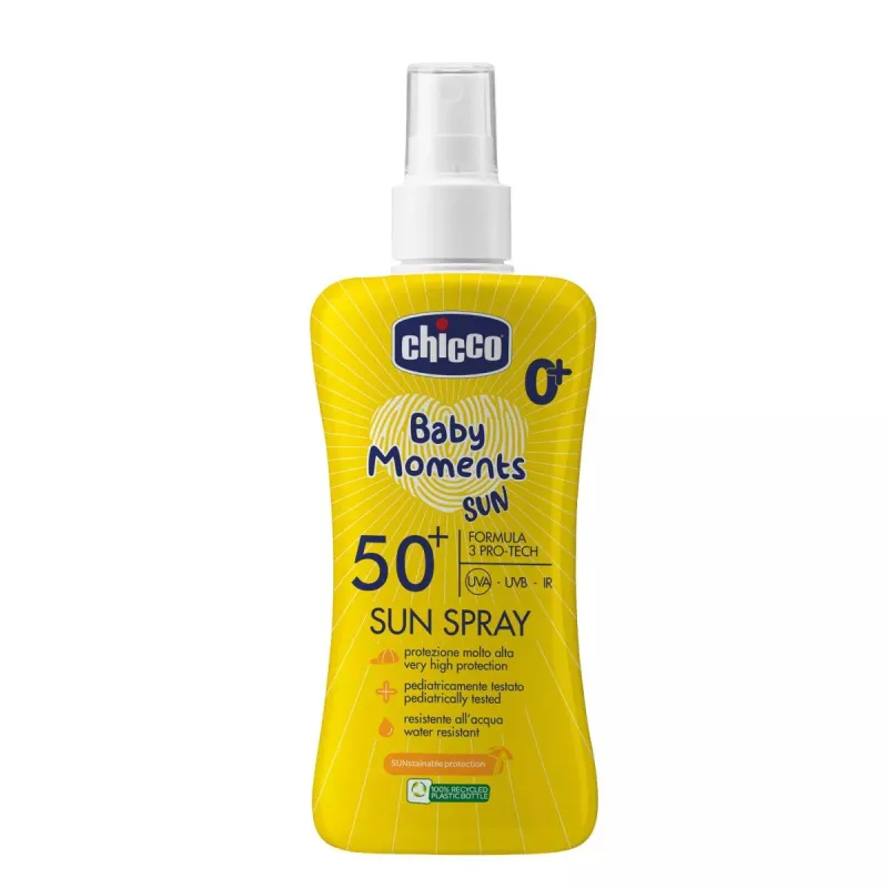 Spray protectie solara Baby Moments SPF 50+ de la 0 luni+, 150ml, Chicco — preț și oferte