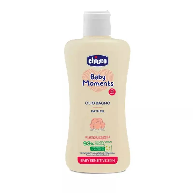 Ulei de baie dermatologic Baby Moments Sensitive 0 luni+, 200ml, Chicco — preț și oferte