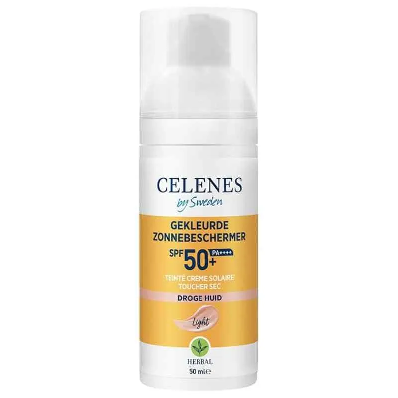 Fluid colorant cu protectie solara Dry Touch SPF 50+ Herbal, 50ml, Celenes — preț și oferte