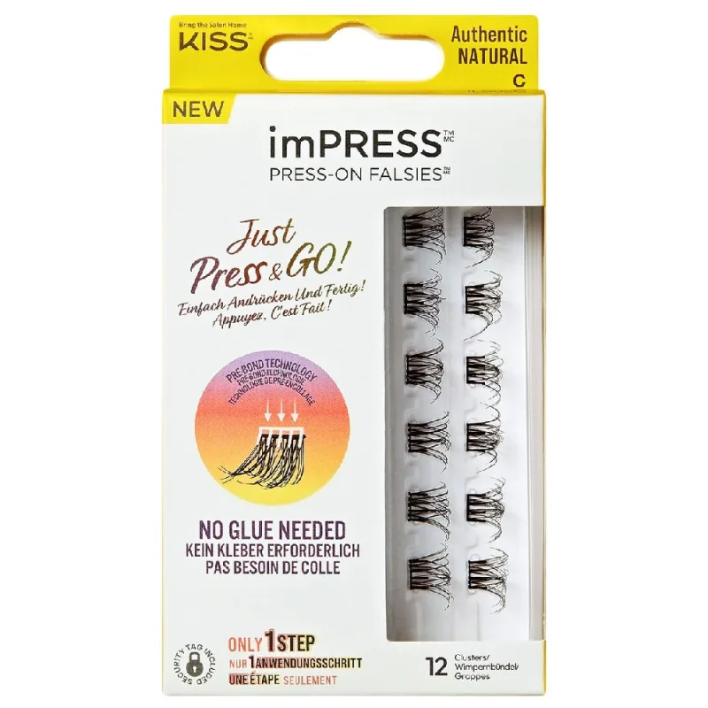 Gene false Impress Press-On Falsies Authentic Natural, 12 bucati, Kiss — preț și oferte