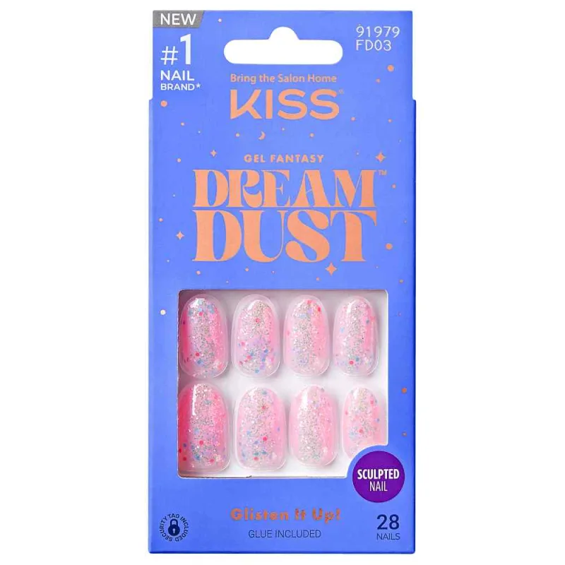 Unghii false Gel Fantasy Dreamdust Diamonds 4 Me, 28 bucati, Kiss — preț și oferte