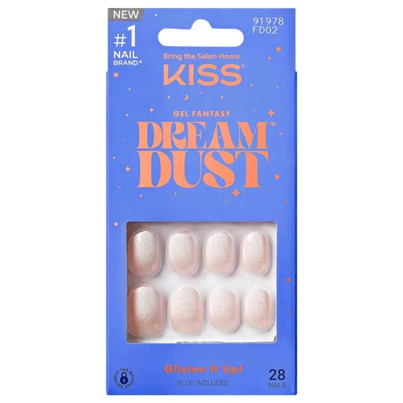 Unghii false Gel Fantasy Dreamdust Silver Spoon, 28 bucati, Kiss — preț și oferte