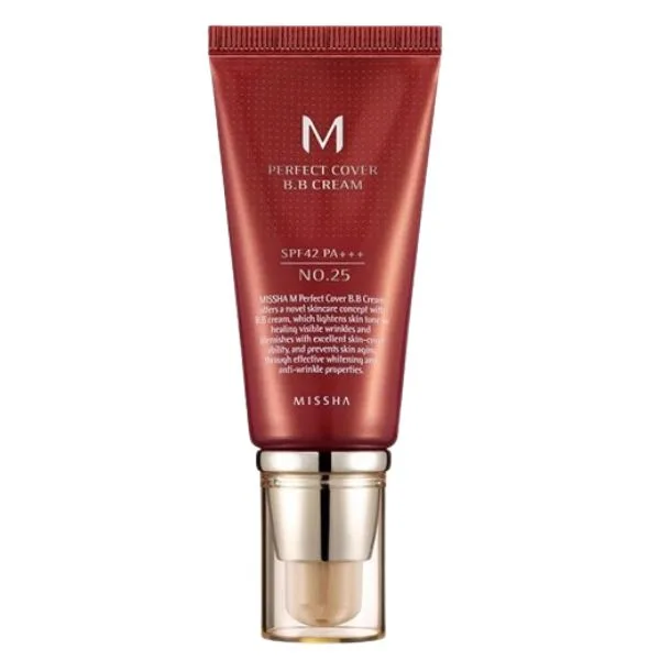 BB Cream M Perfect Cover SPF42/PA+++ Nuanta 25/Bej cald, 50ml, Missha — preț și oferte