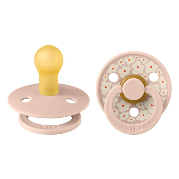 Set 2 suzete cu tetina rotunda din latex 0 luni+ Colour Studio Collection Flower Blush, 1 bucata, Bibs — preț și oferte