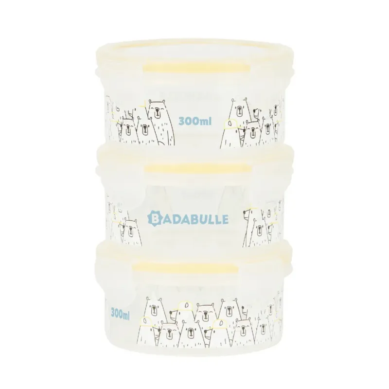 Set 3 boluri ermetice pentru pastrarea hranei Maxi, 300ml, 1 bucata, Badabulle — preț și oferte