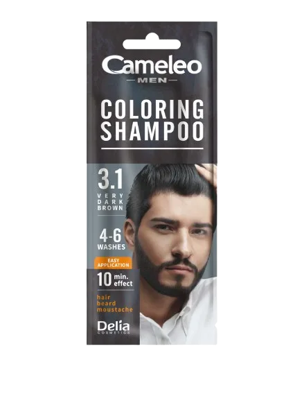Sampon nuantator Camelo Men Very Dark Brown 3.1, 15ml, Delia Cosmetics — preț și oferte