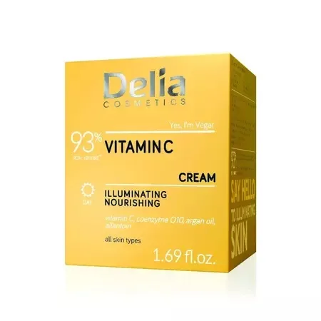 Crema de fata iluminatoare si nutritiva cu Vitamina C, 50ml, Delia Cosmetics — preț și oferte