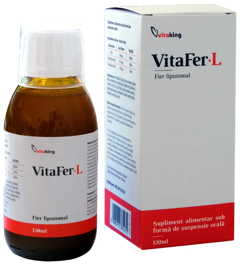 Vitafer-L fier lipozomal, 120ml, Vitaking — preț și oferte