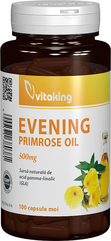 Ulei de Evening Primrose 500mg, 100 capsule gelatinoase, Vitaking — preț și oferte