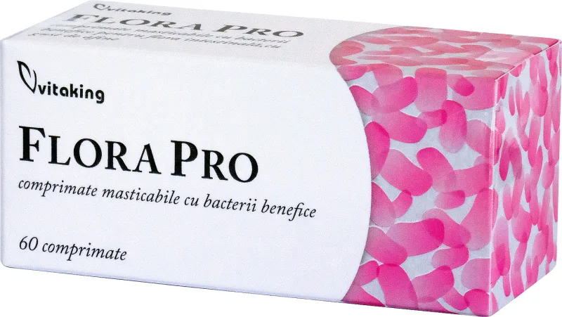 Flora Pro comprimate masticabile cu bacterii benefice, 60 comprimate, Vitaking — preț și oferte