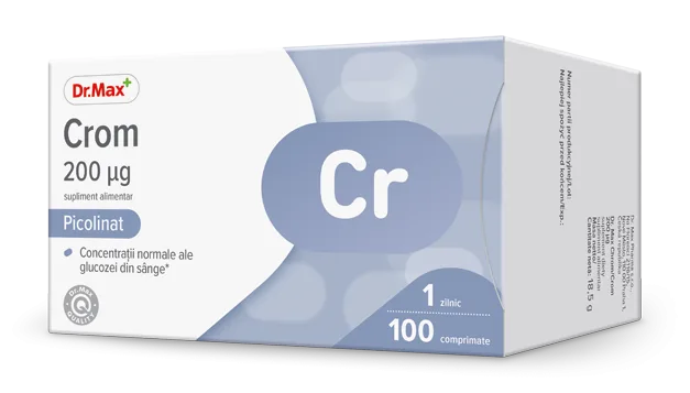 Dr. Max Crom 200mcg, 100 comprimate — preț și oferte