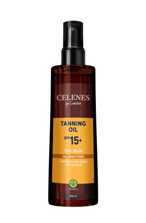 Ulei pentru bronzare cu protectie solara Herbal SPF15, 200ml, Celenes