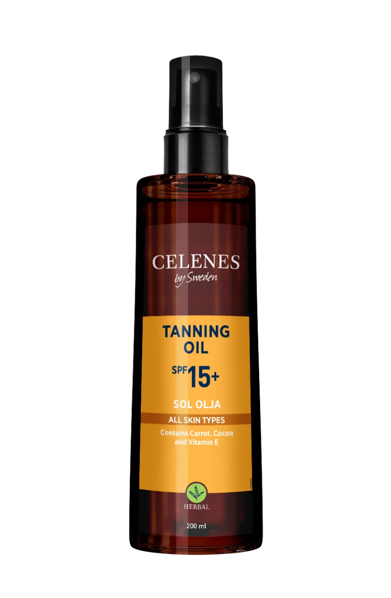 Ulei pentru bronzare cu protectie solara Herbal SPF15, 200ml, Celenes — preț și oferte