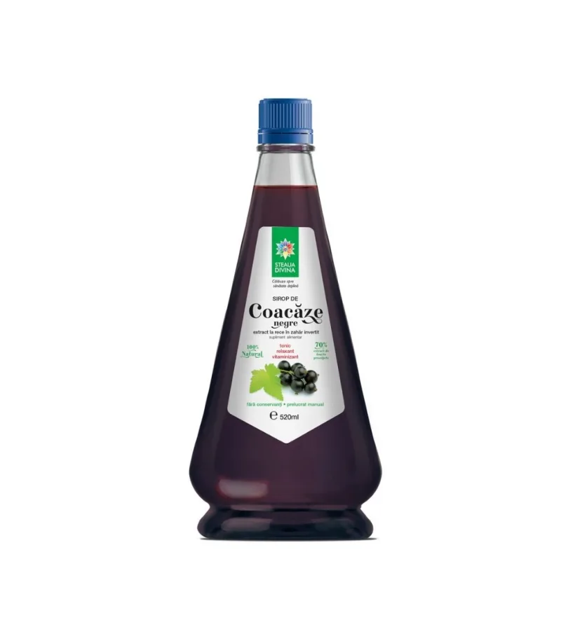 Sirop natural de coacaze negre presat la rece, 520ml, Steaua Divina — preț și oferte