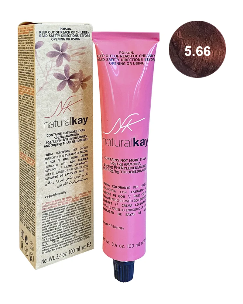 Vopsea vegana 5.66 Intense Red Light Chestnut, 100ml, Natural Kay — preț și oferte