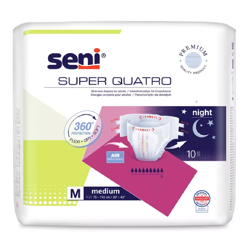 Super Seni Quatro Medium 10 Scutece adulti cu sistem inchis — preț și oferte