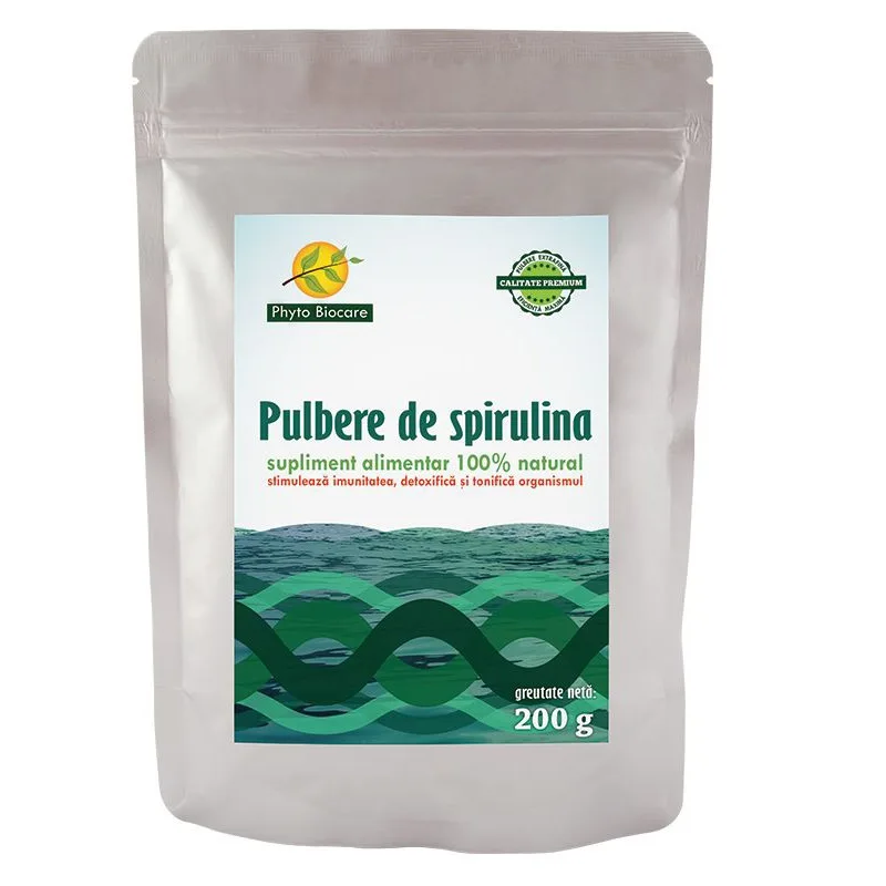 Spirulina pulbere, 200g, Phyto Biocare — preț și oferte