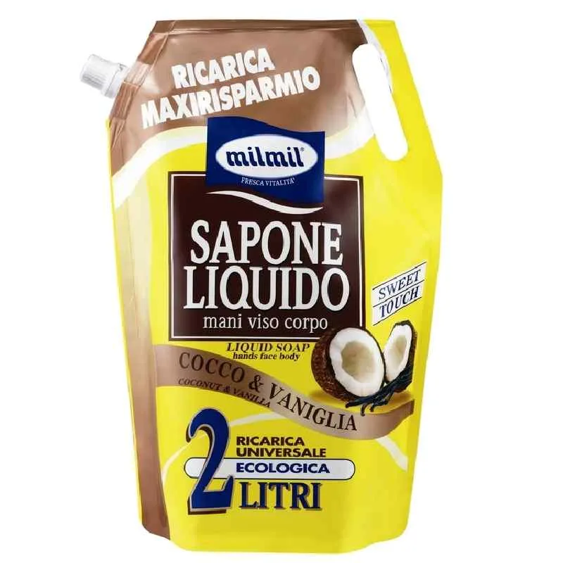 Sapun lichid rezerva Cocos & Vanilie, 2000ml, Mil Mil — preț și oferte