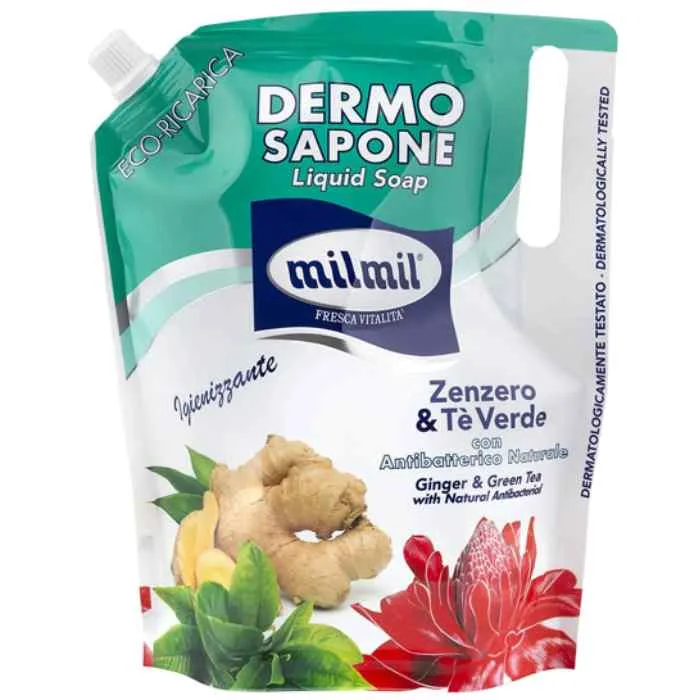 Sapun lichid rezerva eco cu ghimbir & ceai verde, 900ml, Mil Mil — preț și oferte