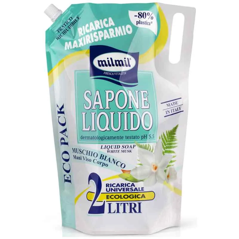 Sapun lichid rezerva cu mosc alb, 2000ml, Mil Mil — preț și oferte