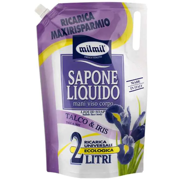 Sapun lichid rezerva Talc & Iris, 2000ml, Mil Mil — preț și oferte