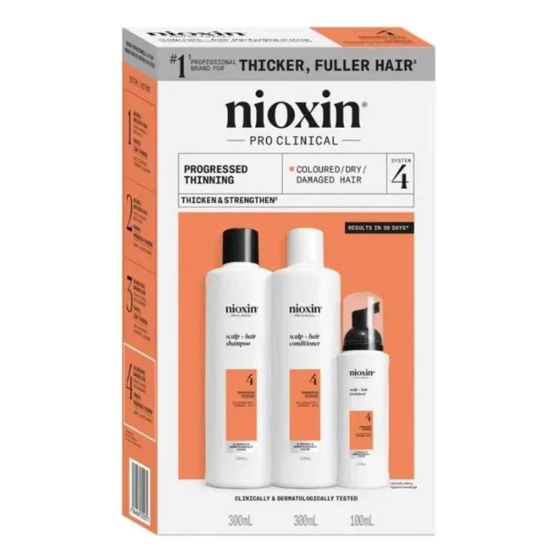 Set anti-cadere pentru par vopsit stadiu avansat Pro Clinical System 4 XL, Nioxin — preț și oferte