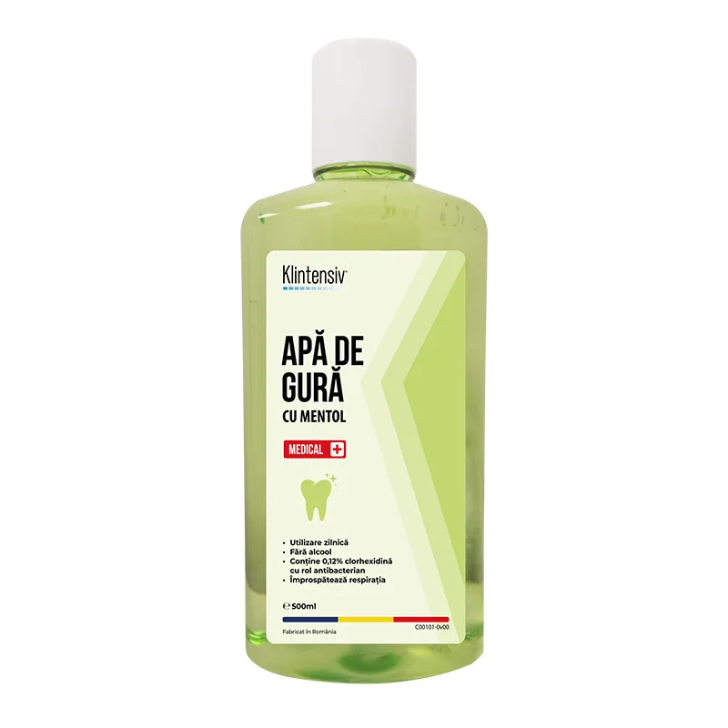 Apa de gura mentolata cu clorhexidina, 500ml, Klintensiv — preț și oferte