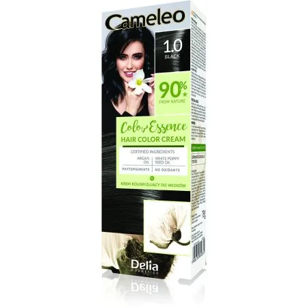 Vopsea de par Cameleo Color Essence 1.0 Black, 75g, Delia Cosmetics — preț și oferte