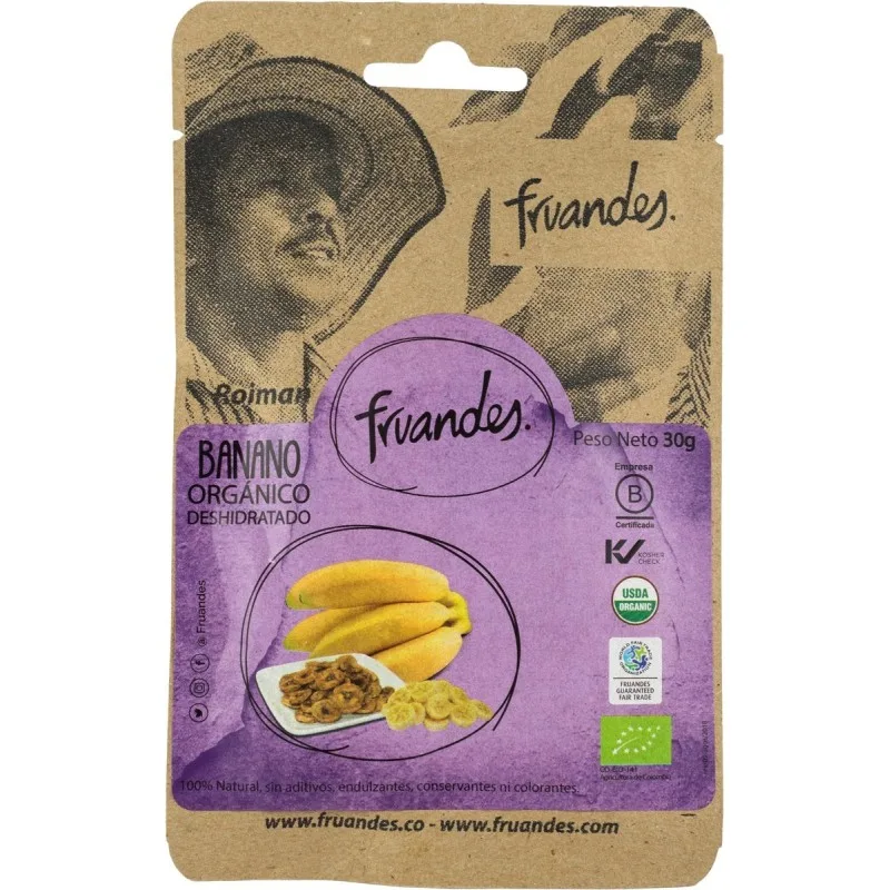 Banana deshidratata BIO, 30g, Fruandes — preț și oferte