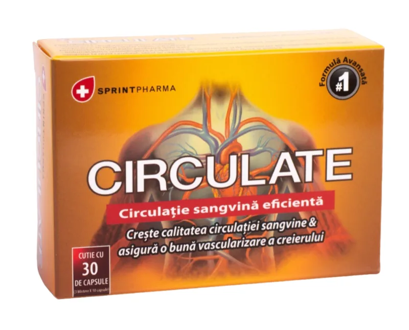 Supliment alimentar pentru stimularea circulatiei Circulate, 30 capsule, Sprint Pharma — preț și oferte