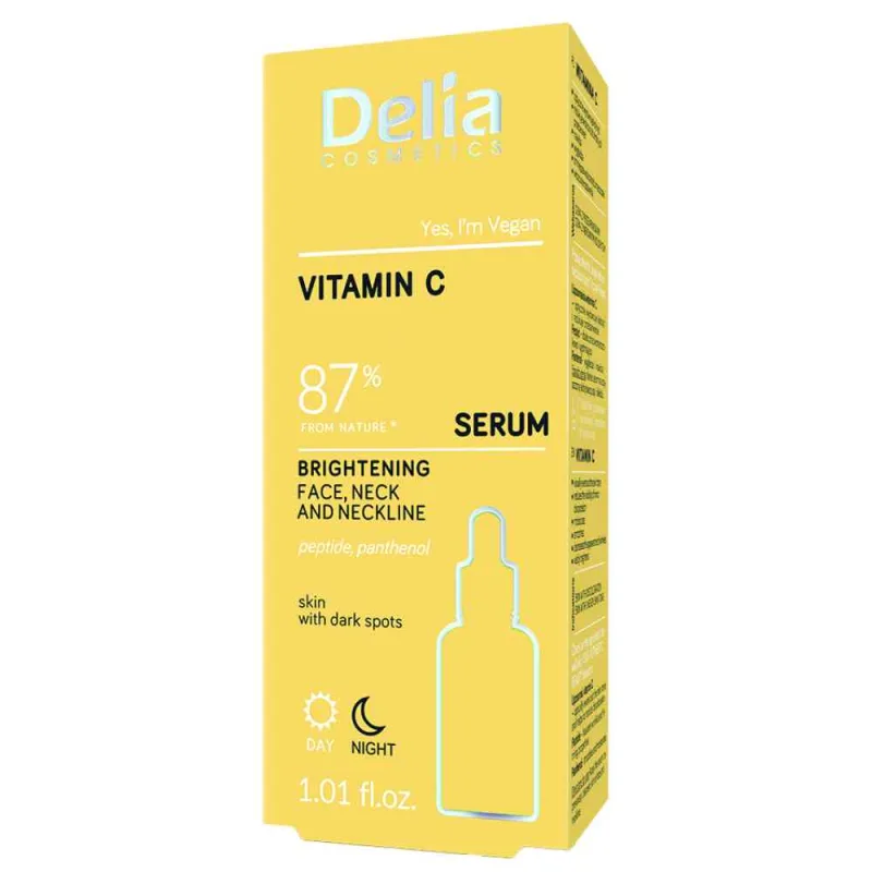 Ser de fata & decolteu Vitamin C Brightening, 30ml, Delia Cosmetics — preț și oferte