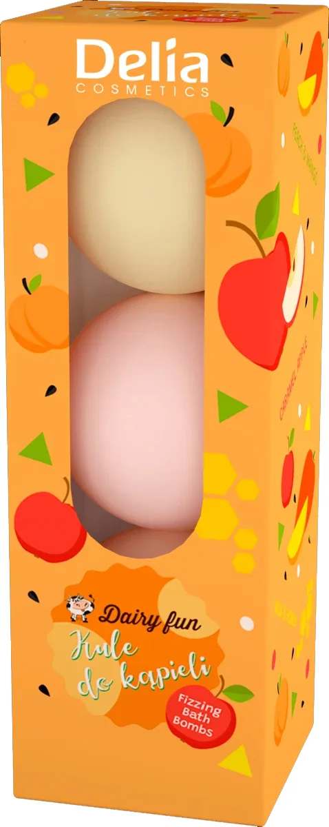 Bombe baie Lapte&Caramel&Piersica Dairy fun, 3x100g, Delia Cosmetics — preț și oferte