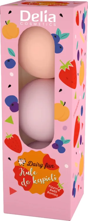 Bombe de baie Capsuni&Afine&Piersica Dairy Fun, 3 x 100g, Delia Cosmetics