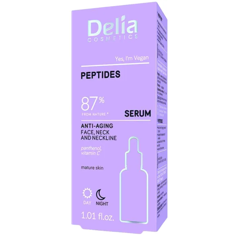 Ser de fata & decolteu Peptides Antiage, 30ml, Delia Cosmetics — preț și oferte