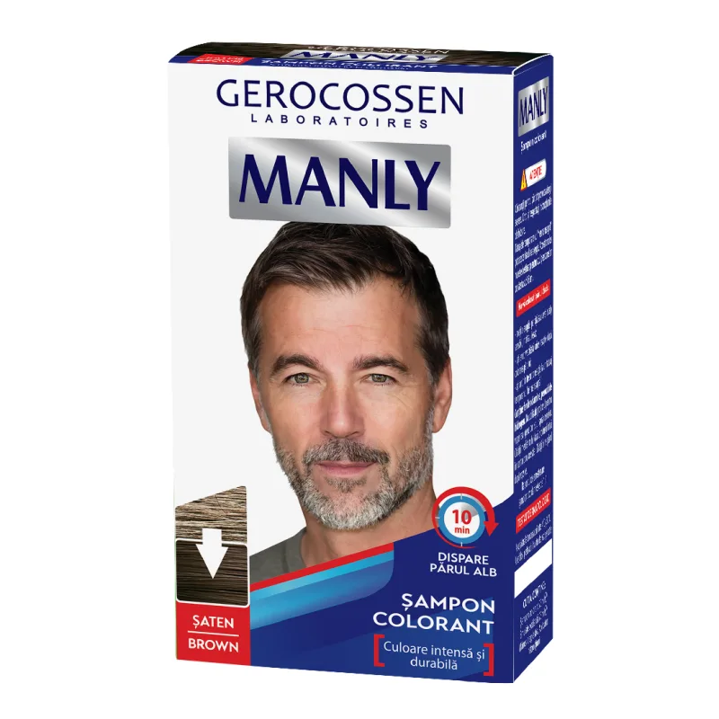 Sampon colorant pentru barbati Saten, Manly, 25 ml, Gerocossen — preț și oferte