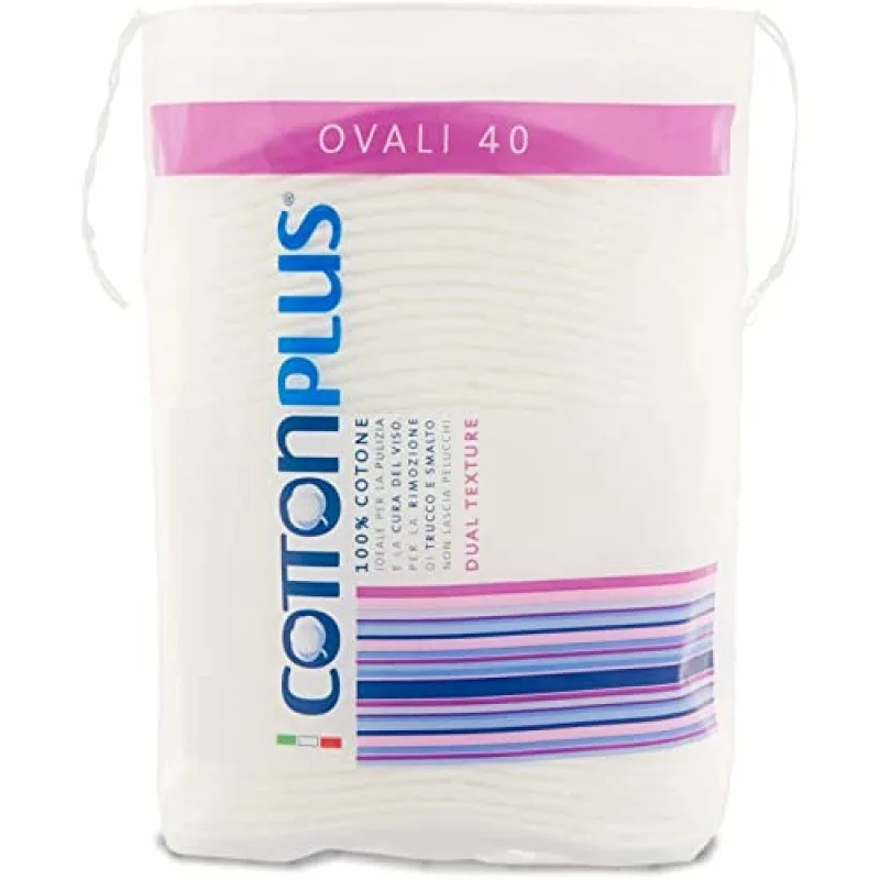 Dischete demachiante ovale 9x7cm, 40 bucati, Cotton Plus — preț și oferte