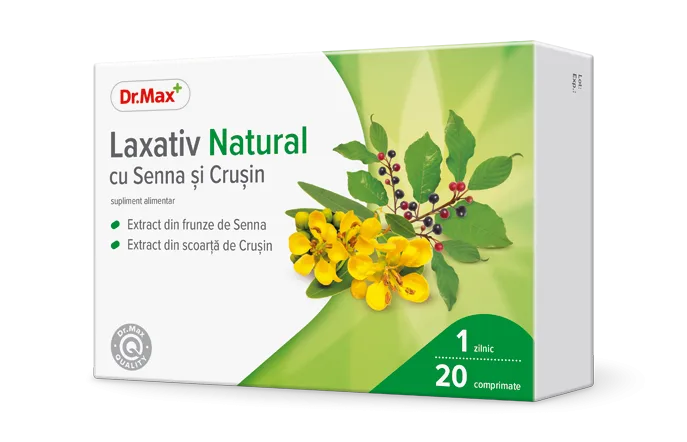 Dr. Max Laxativ Natural cu Senna si Crusin, 20 comprimate filmate — preț și oferte