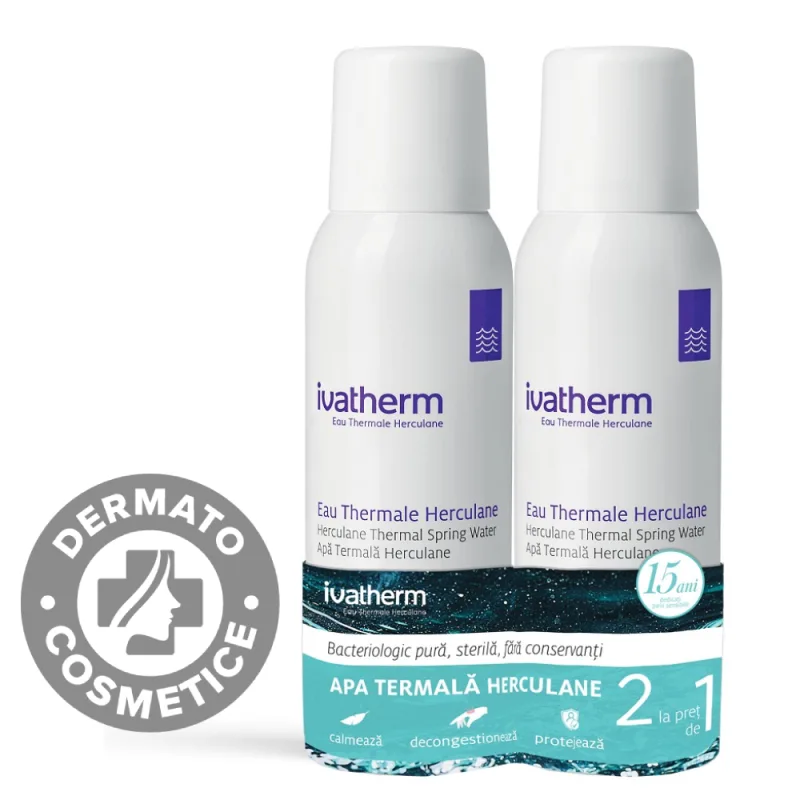 Pachet Apa termala Herculane, 2 x 100ml, Ivatherm — preț și oferte